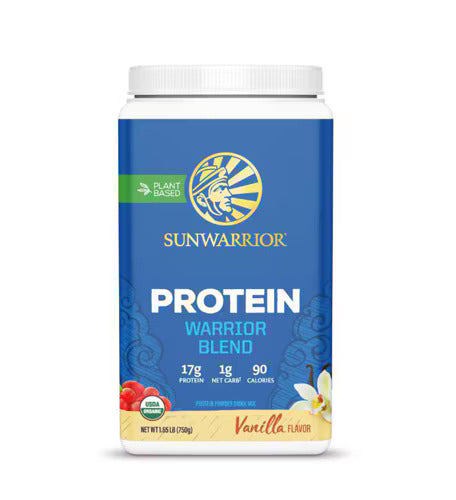 Sunwarrior Warrior Blend Plant-Based Organic Protein Vanilla -- 1.65 lbs